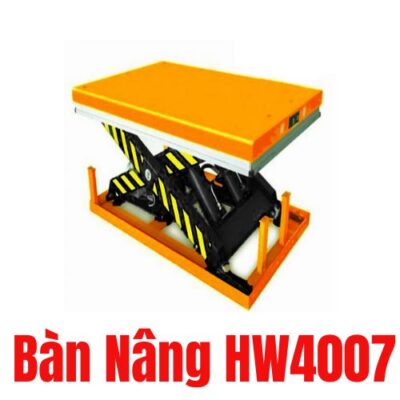 Bàn nâng thủy lực HW4007. Bàn nâng tải trọng lớn màu vàng