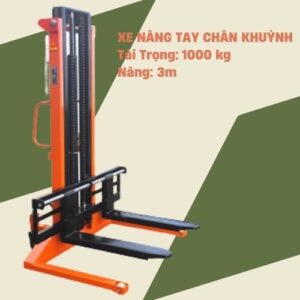 Xe nâng tay cao 1 tấn 3m chân rộng